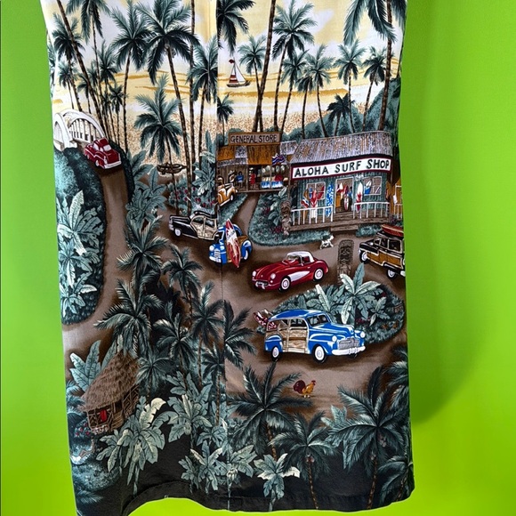 Vintage yellow and Green Puff Sleeve Sheath Midi Dress - Picture 6 of 9